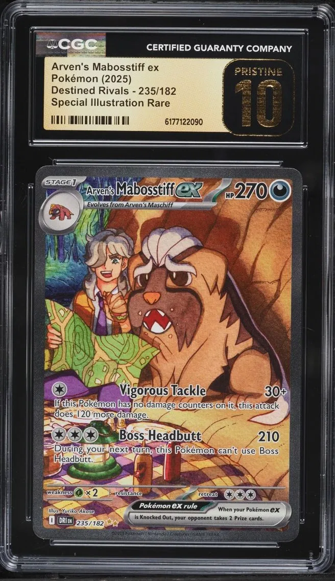 2025 Pokemon Scarlet & Violet Destined Rivals SIR Arven's Mabosstiff EX #235 CGC 10 PRISTINE
