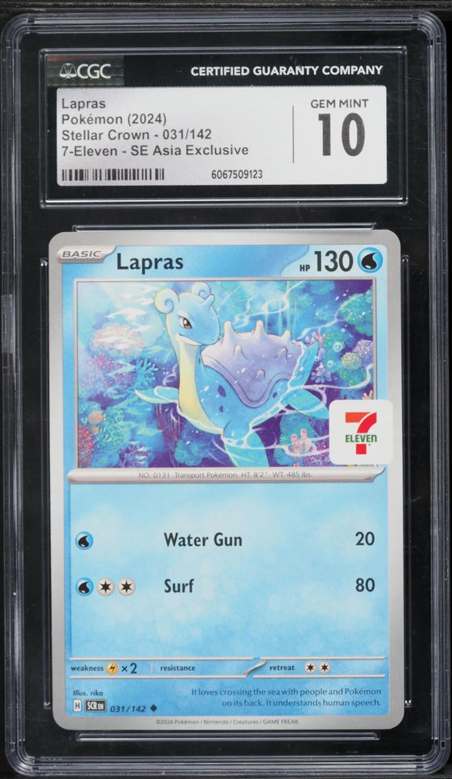 2024 Pokemon Scarlet & Violet Stellar Crown 7-Eleven SE Asia Exclusive Lapras #31 CGC 10 GEM