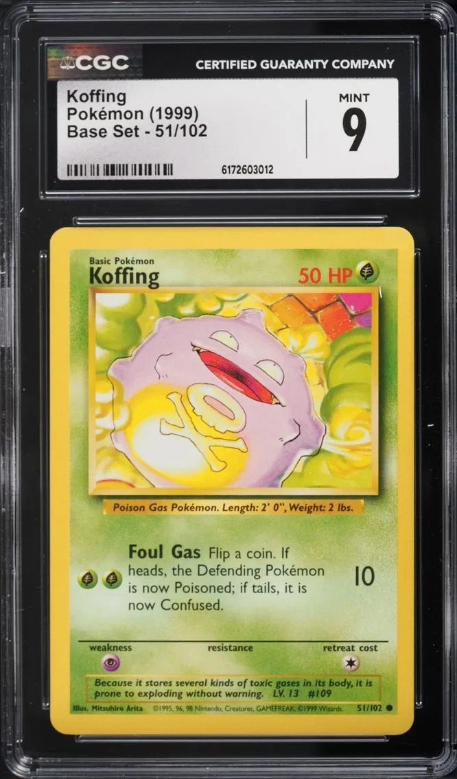 1999 Pokemon Base Set Koffing #51 CGC 9 MINT
