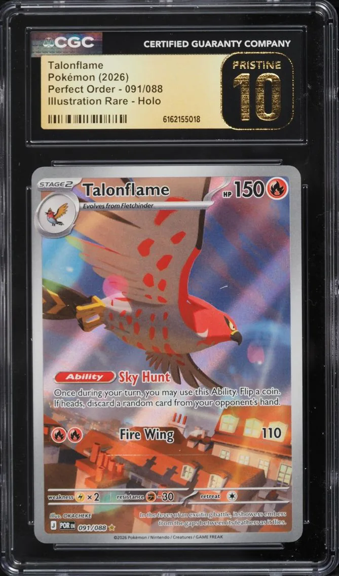 2026 Pokemon Mega Evolution Perfect Order IR Talonflame #91 CGC 10 PRISTINE