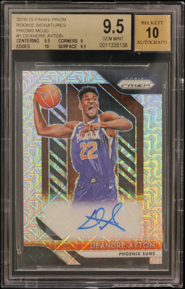 2018 #1 Deandre Ayton BGS 9.5 Panini Prizm Rookie Signatures Prizms Mojo