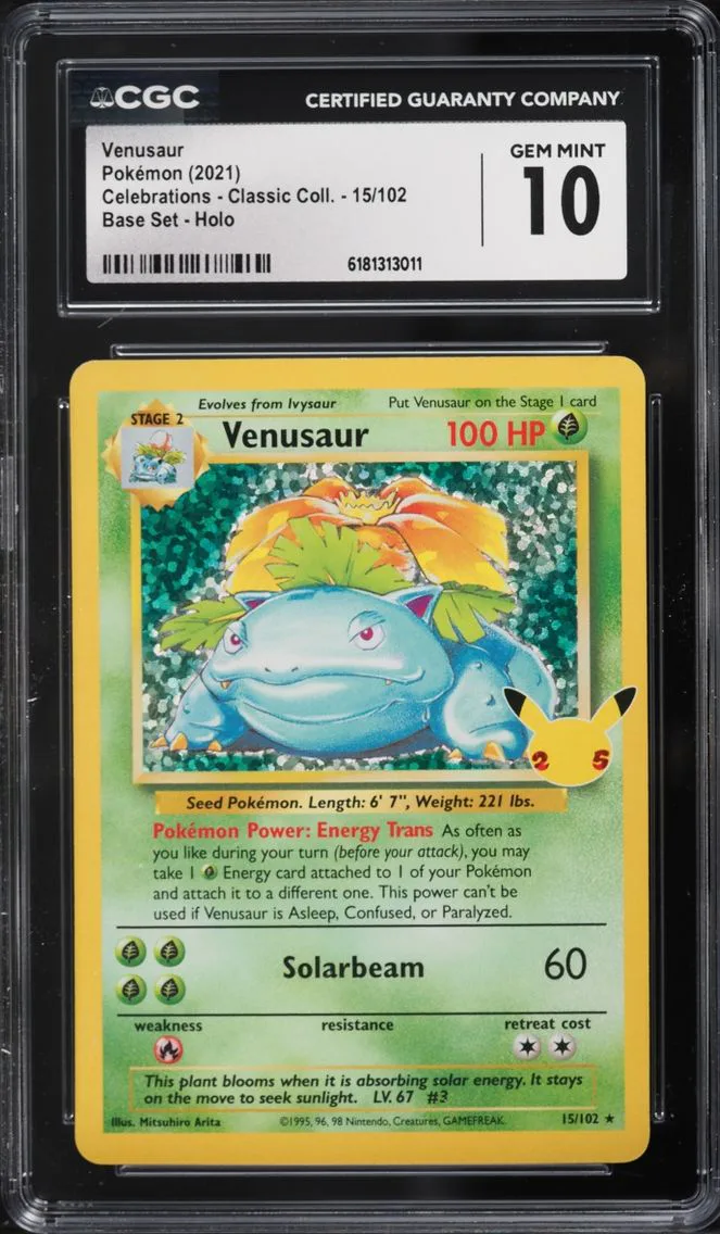 2021 Pokemon Sword & Shield Celebrations Classic Collection Holo Venusaur #15 CGC 10 GEM MINT