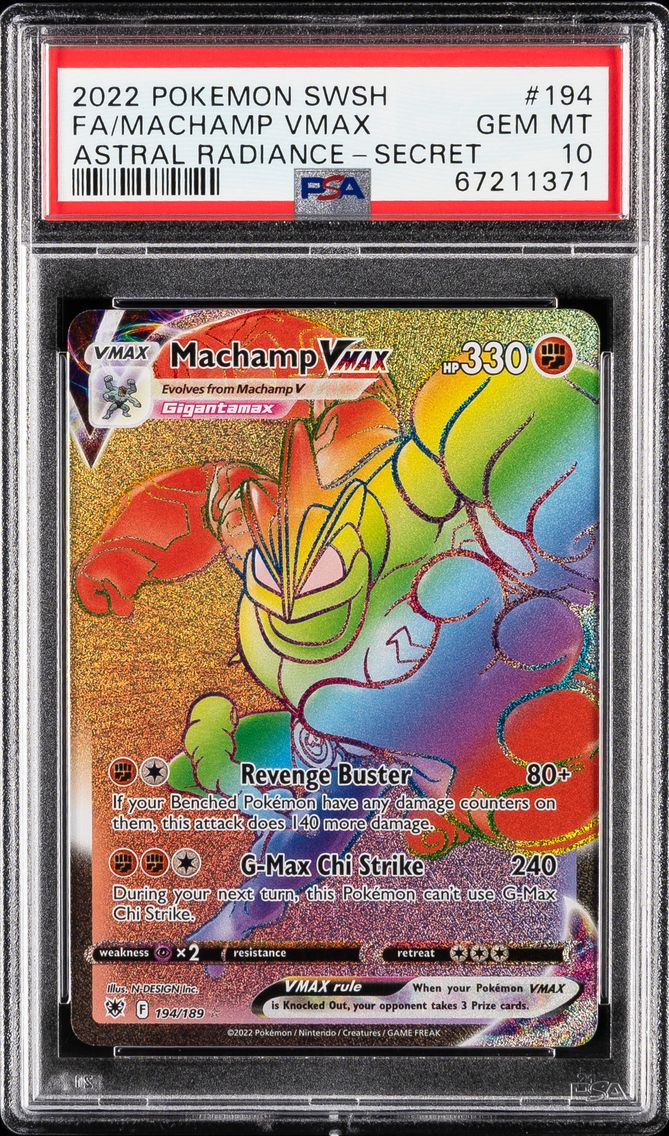 2022 #194 Full Art/Machamp Vmax PSA 10 Sword & Shield Astral Radiance Pokemon