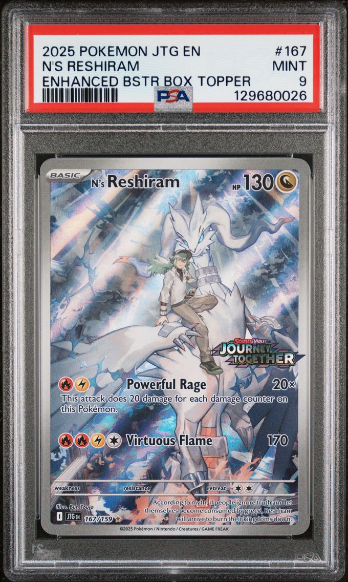 2025 #167 N's Reshiram PSA 9 Jtg EN-Journey Together