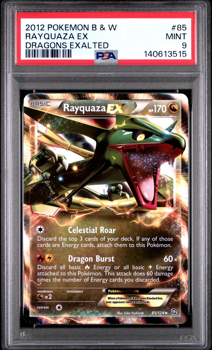 2012 #85 Rayquaza EX PSA 9 Black & White Dragons Exalted Pokemon
