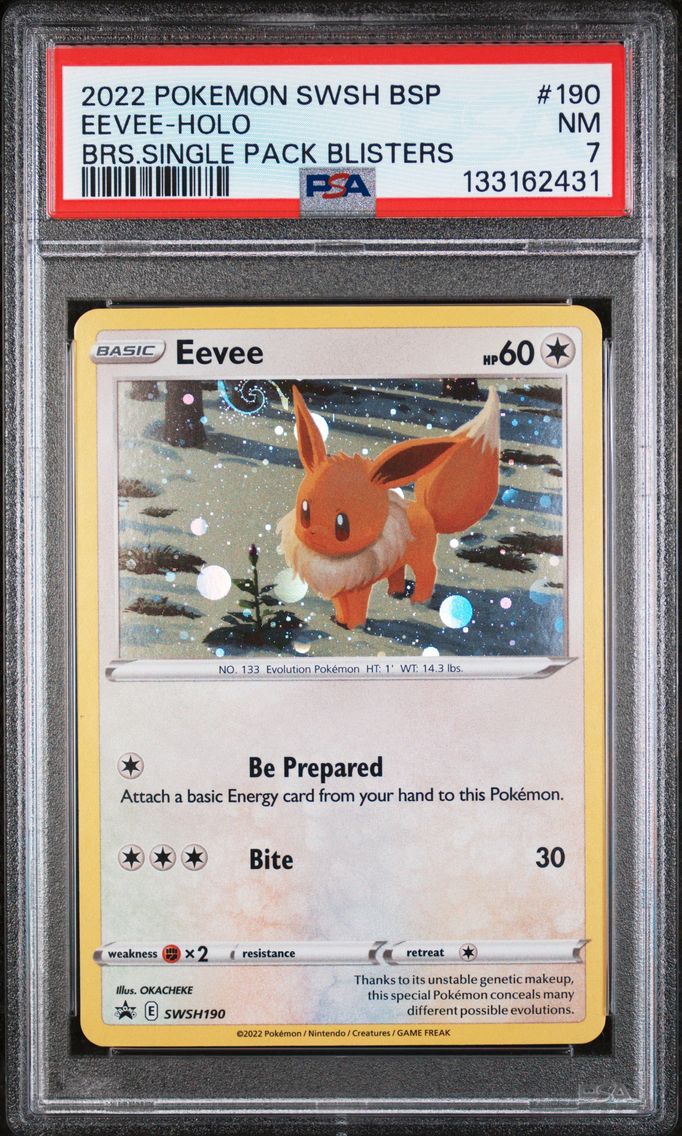 2022 #190 Eevee-Holo PSA 7 Swsh Black Star Promo Pokemon