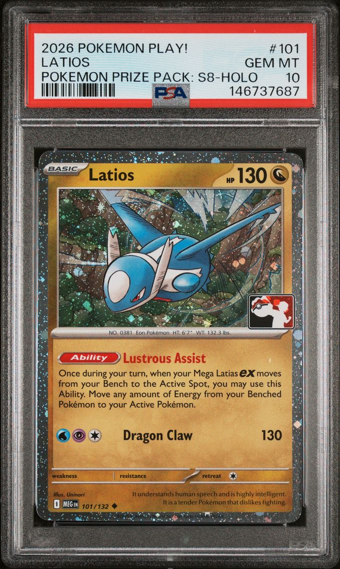 2026 #101 Latios PSA 10 Play! Pokemon Prize Pack: Series 8