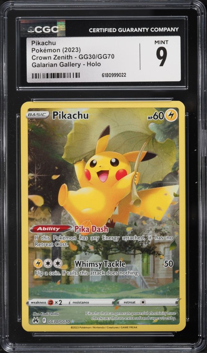 2023 Pokemon Sword & Shield Crown Zenith Full Art Pikachu #GG30 CGC 9 MINT