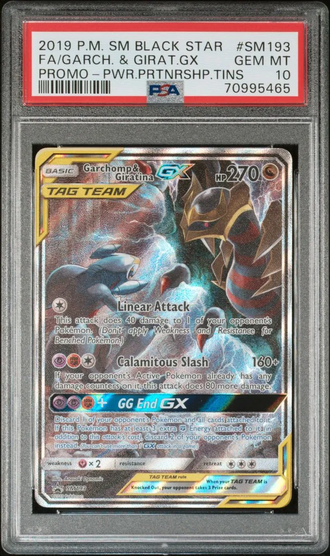 2019 #SM193 Full Art/Garchomp & Giratina GX PSA 10 SM Black Star Promo