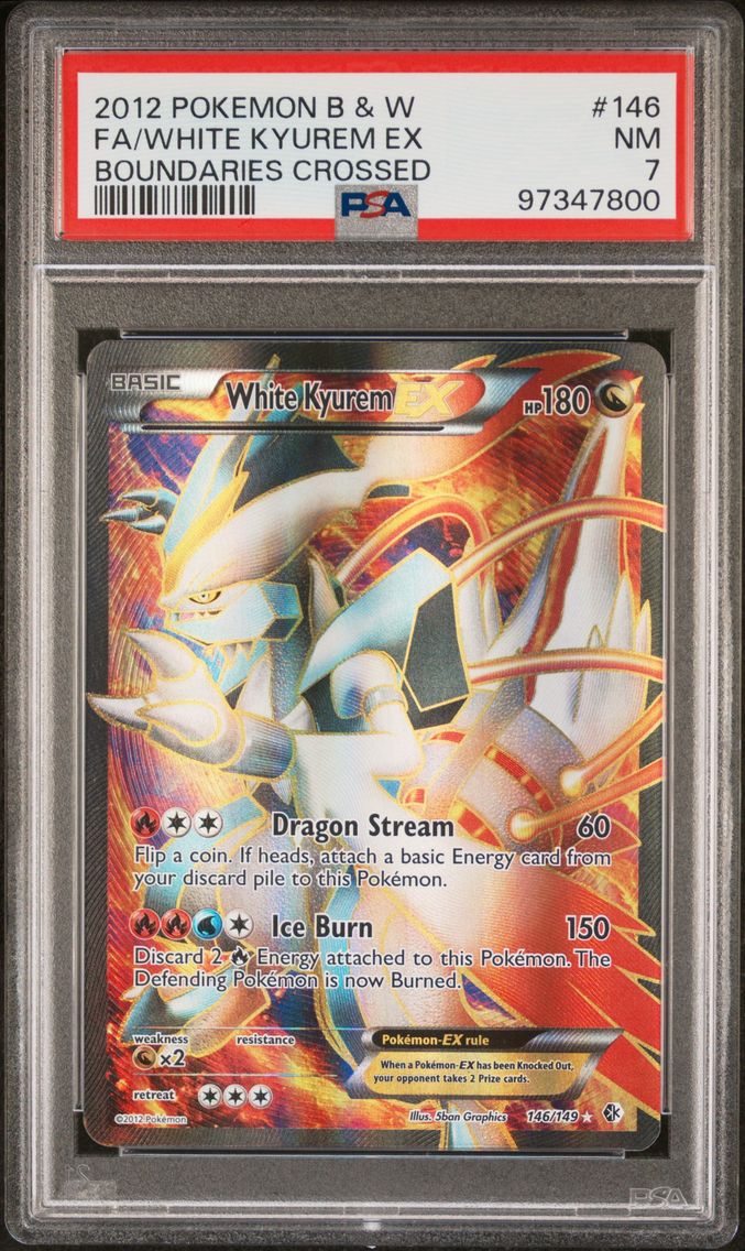 2012 #146 Full Art/White Kyurem EX PSA 7 Black & White Boundaries Crossed