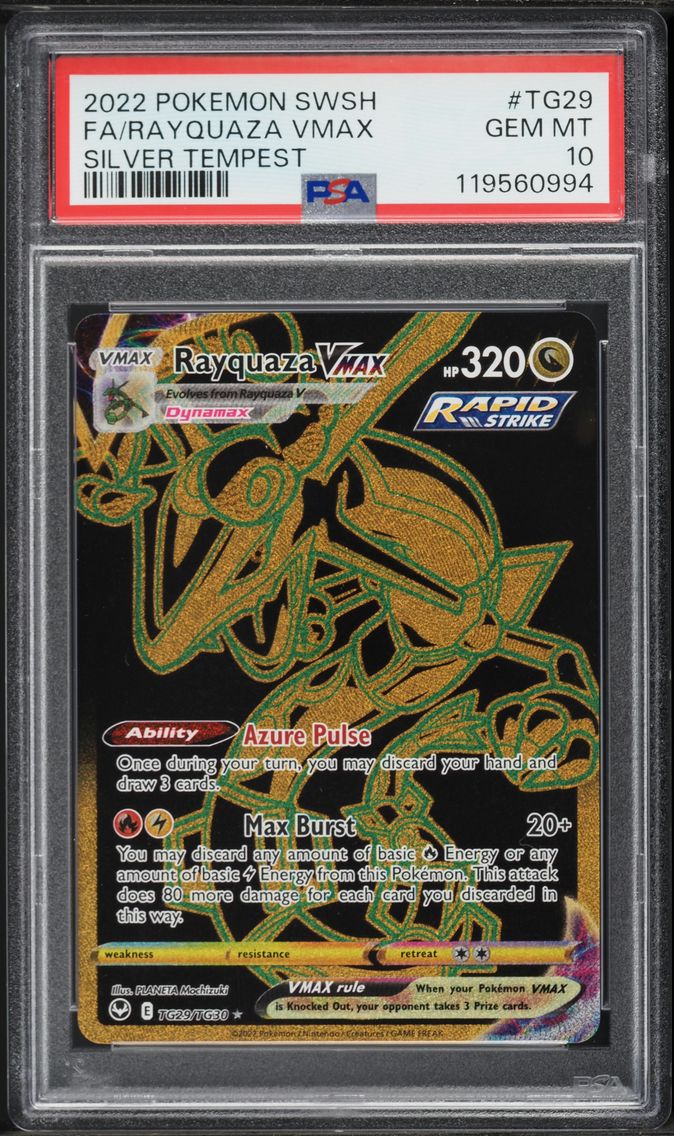 2022 #TG29 Full Art/Rayquaza Vmax PSA 10 Sword & Shield Silver Tempest Pokemon