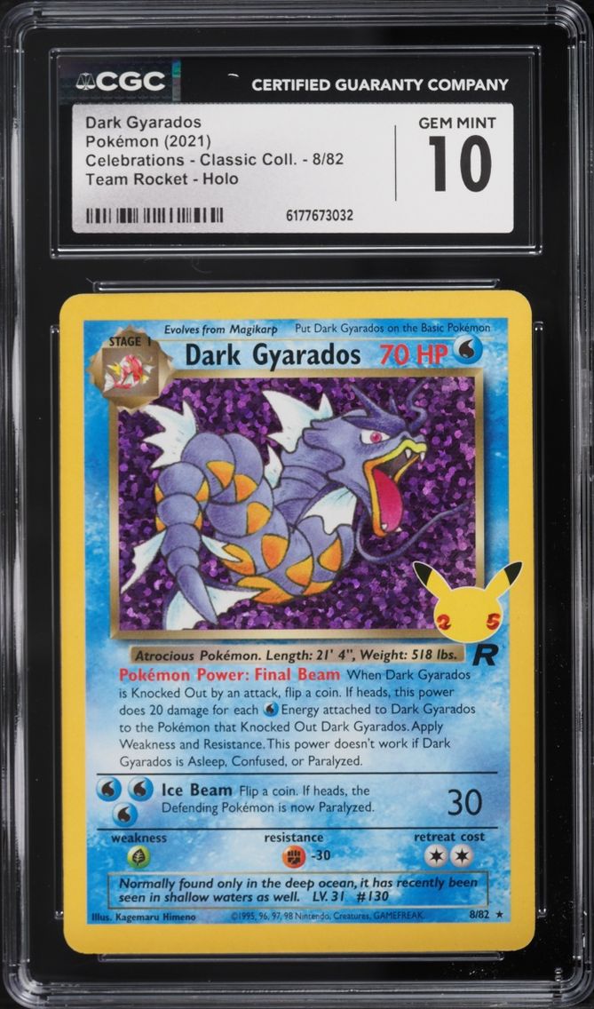 2021 Pokemon Sword & Shield Celebrations Classic Collection Holo Dark Gyarados #8 CGC 10 GEM