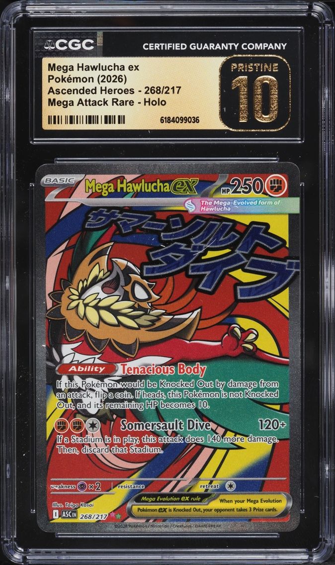 2026 #268 Mega Hawlucha EX CGC 10 Pokemon Mega Evolution Ascended Heroes MA