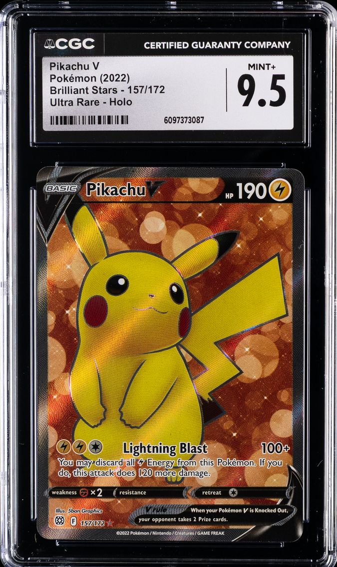 2022 #157 Full Art/Pikachu V CGC 9.5 Sword & Shield Brilliant Stars Pokemon