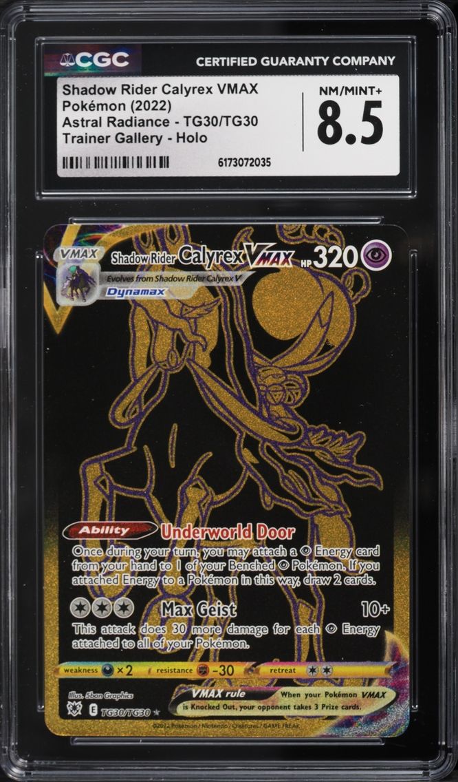 2022 Pokemon Sword & Shield Astral Radiance Full Art Shadow Rider Calyrex VMAX #TG30 CGC 8.5
