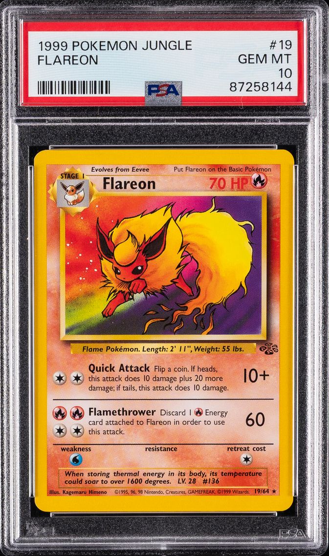 1999 #19 Flareon PSA 10 Jungle Pokemon
