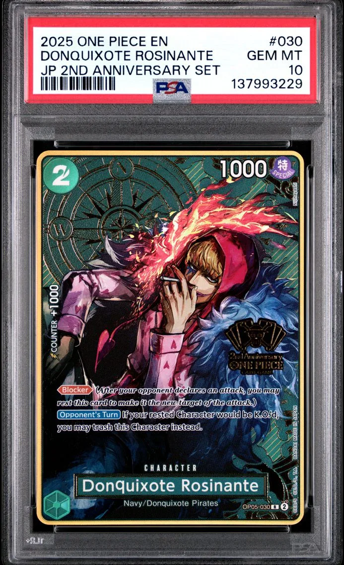 2025 #030 Donquixote Rosinante Base PSA 10 Japanese 2nd Anniversary Set One Piece