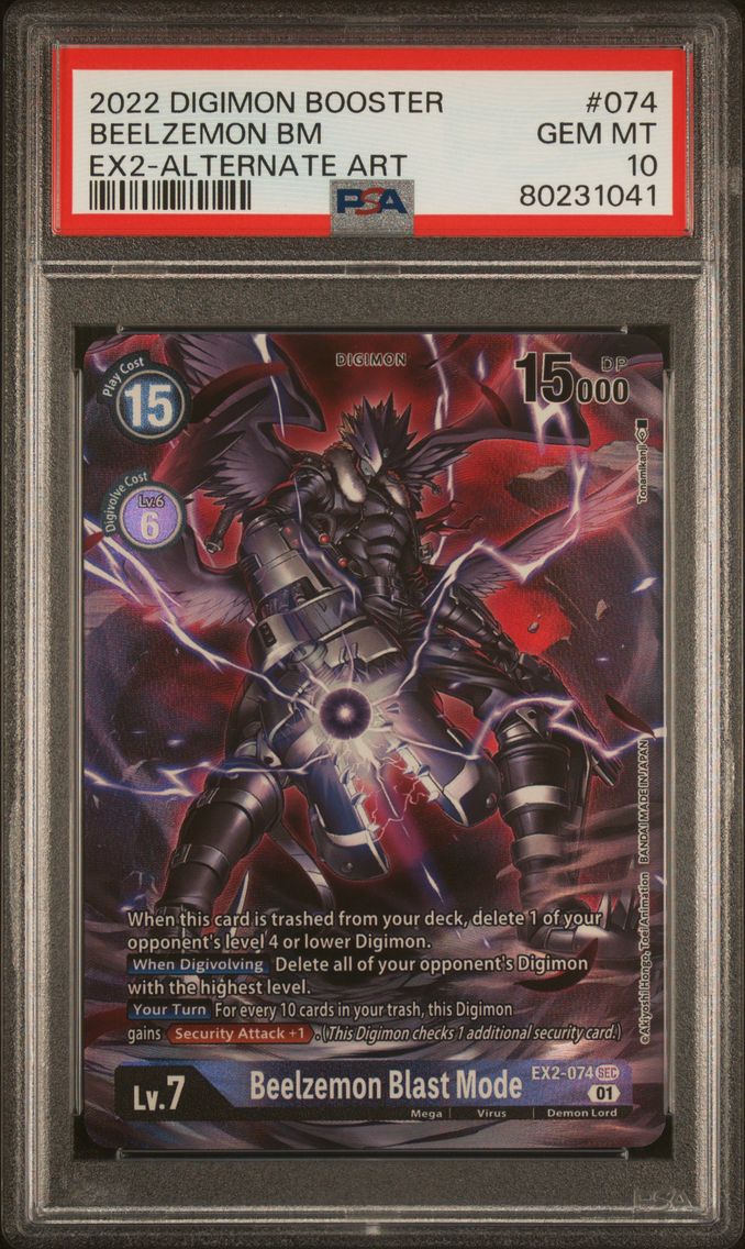 2022 #074 Beelzemon Blast Mode PSA 10 Digimon EX02-Booster Digital Hazard