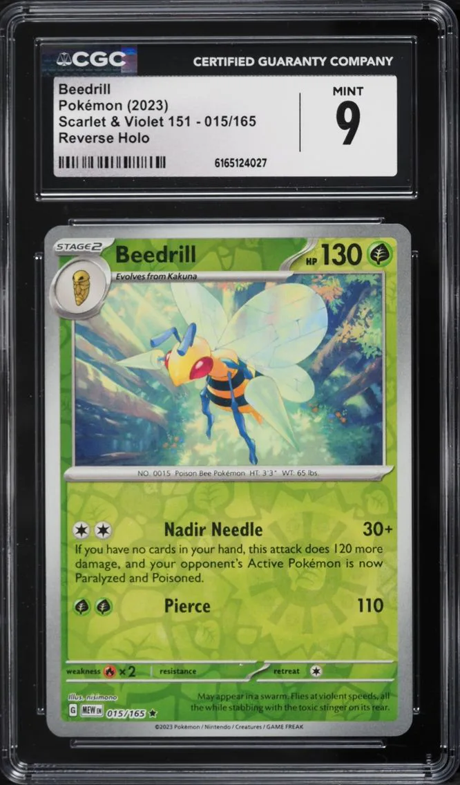 2023 Pokemon Scarlet & Violet 151 Reverse Holo Beedrill #15 CGC 9 MINT