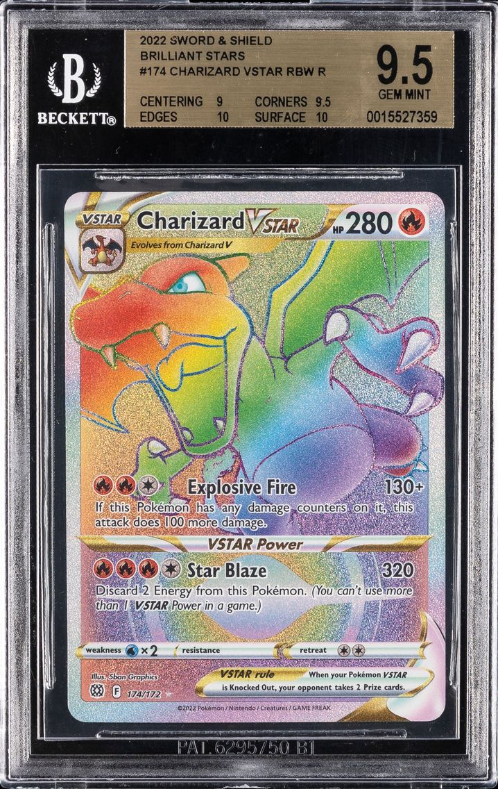 2022 #174 Full Art/Charizard Vstar BGS 9.5 Sword & Shield Brilliant Stars Pokemon