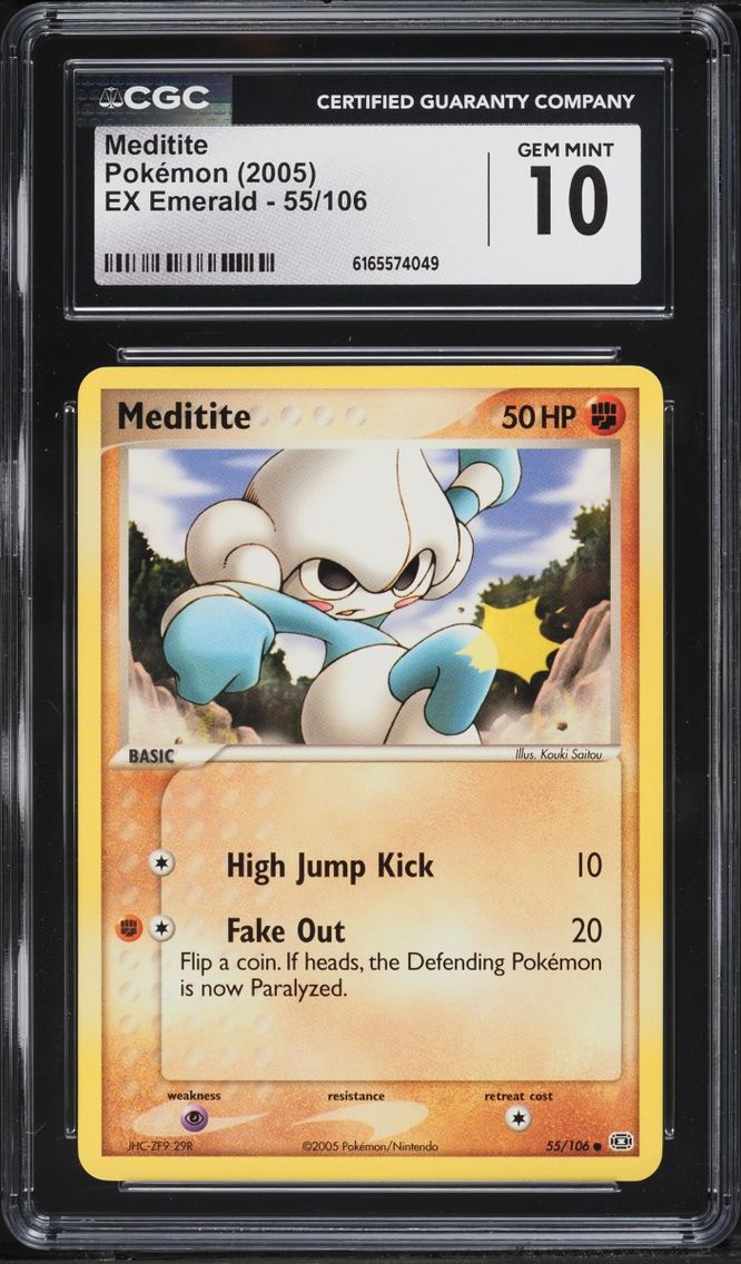 2005 Pokemon Ex Emerald Meditite #55 CGC 10 GEM MINT