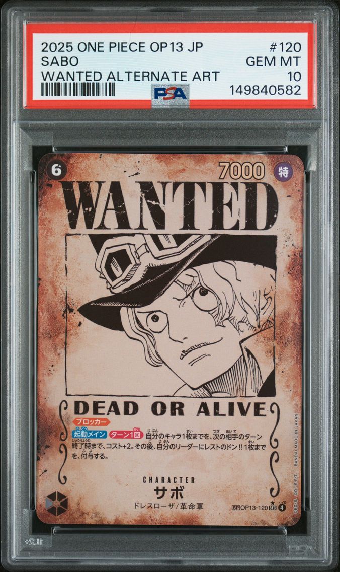 2025 #120 Sabo PSA 10 One Piece Japanese OP13-Carrying on His Will