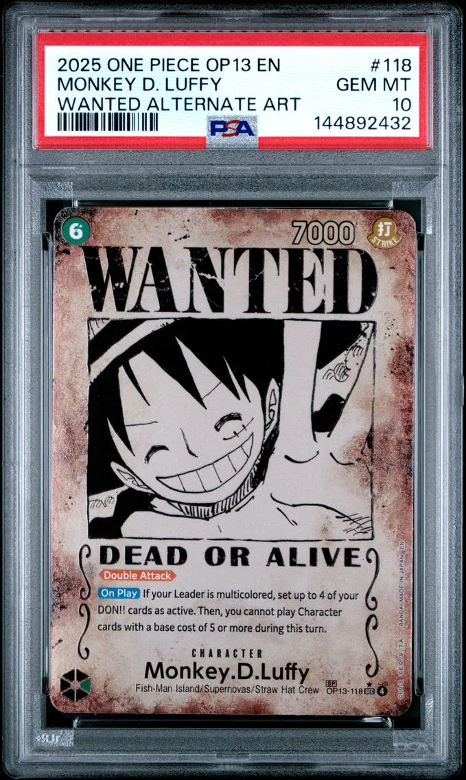 2025 #118 Monkey D. Luffy PSA 10 One Piece OP13-Carrying on His Will