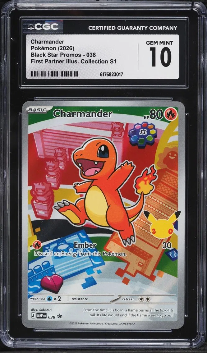2026 Pokemon Mega Evolution Promo First Partner Illustration Full Art Charmander #38 CGC 10 GEM