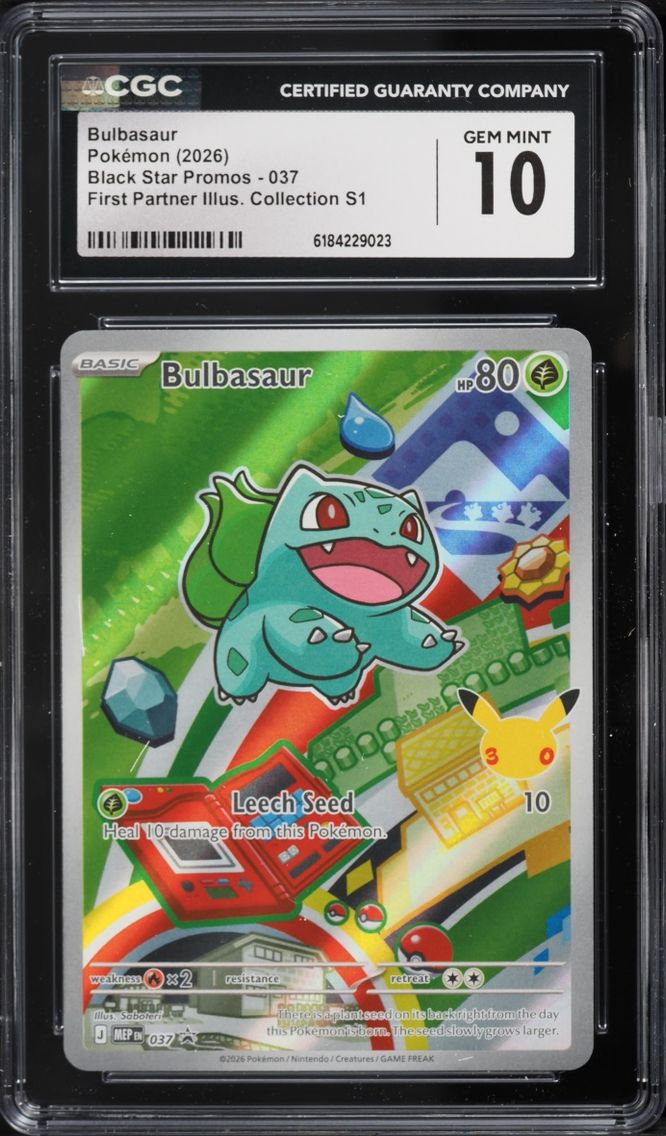 2026 #37 Bulbasaur CGC 10 Pokemon Mega Evolution Promo First Partner Illustration Full Art