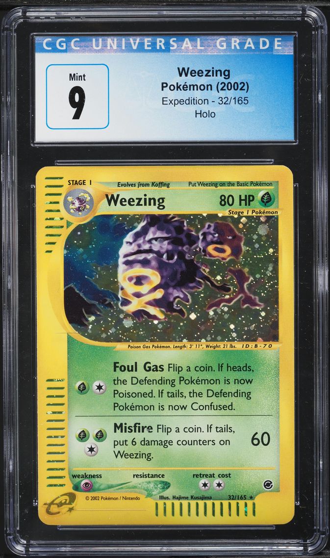 2002 #32 EXPEDITION HOLO WEEZING CGC 9 POKEMON