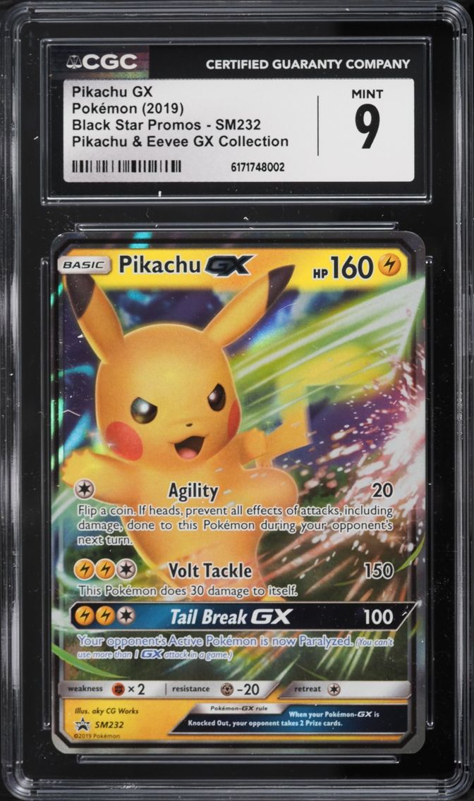 2019 Pokemon Sun & Moon Promo GX Collection Holo Pikachu GX #SM232 CGC 9 MINT