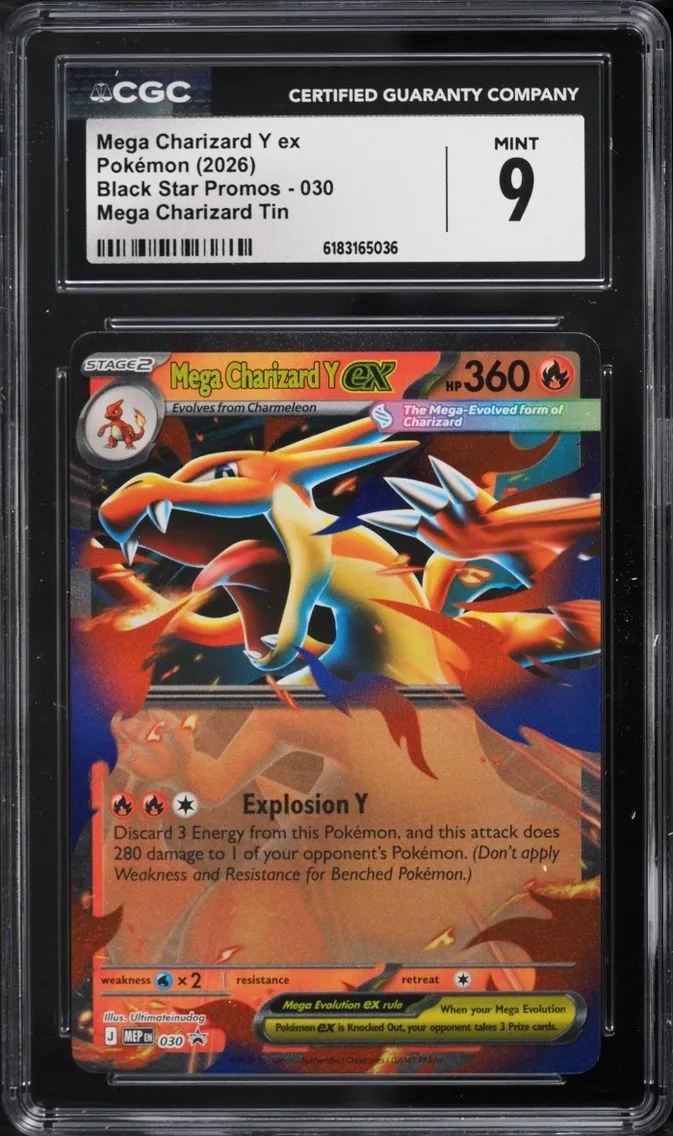 2026 Pokemon Mega Evolution Promo Tin Mega Charizard Y EX #30 CGC 9 MINT