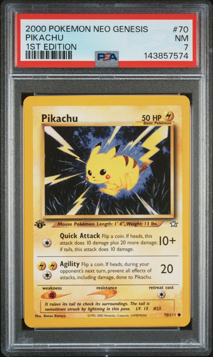 2000 #70 Pikachu PSA 7 Neo Genesis 1st Edition Pokemon
