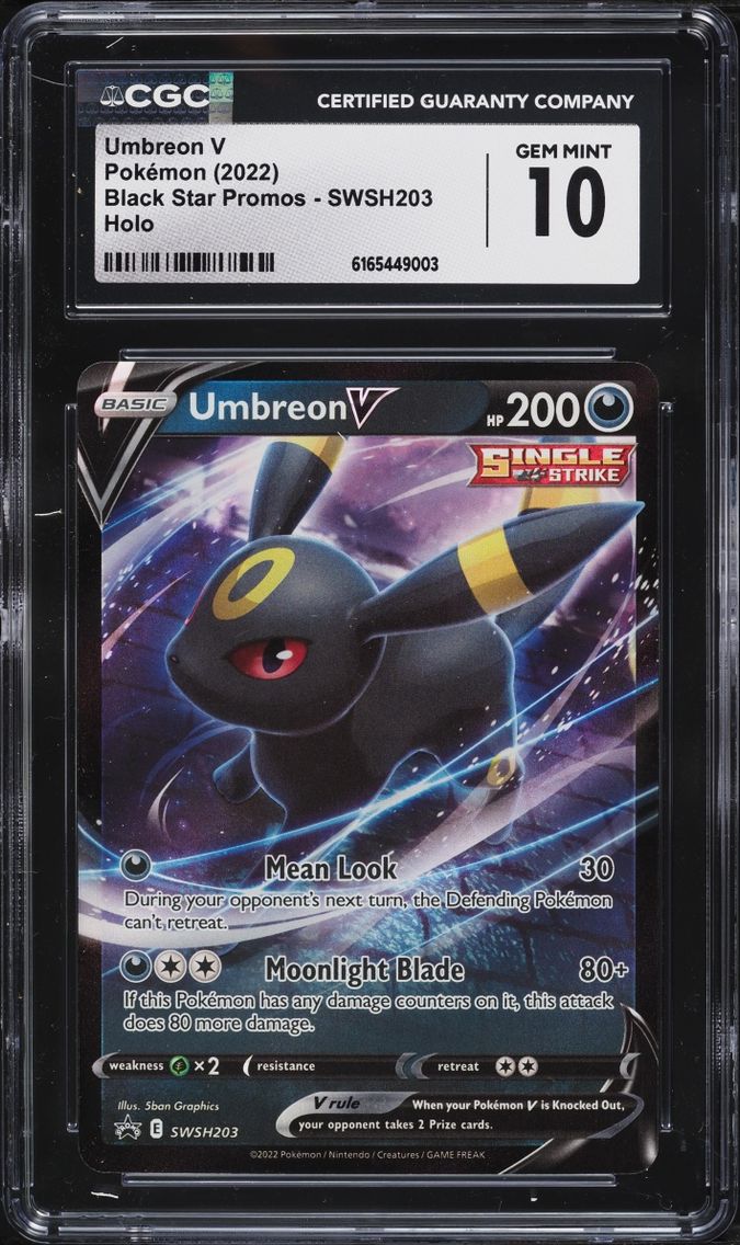 2022 #203 Umbreon V CGC 10 Pokemon Sword & Shield Promo Holo