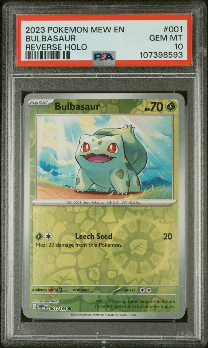 2023 #001 Bulbasaur Reverse Holo PSA 10 Mew EN-151