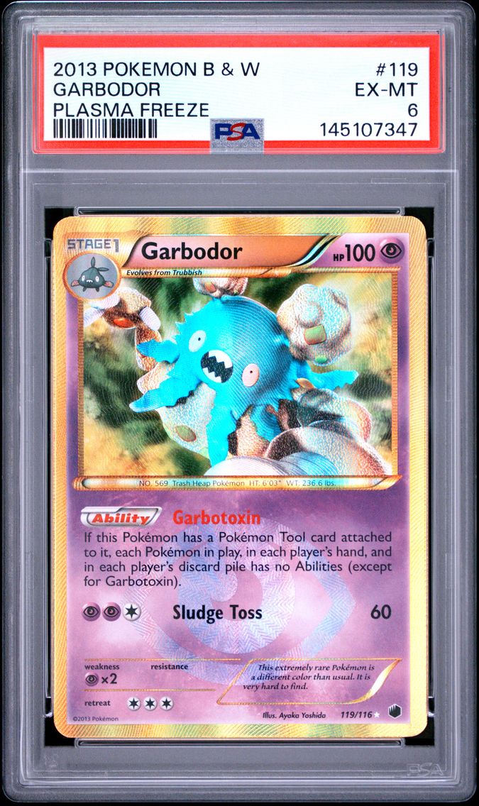 2013 #119 Garbodor PSA 6 Black & White Plasma Freeze