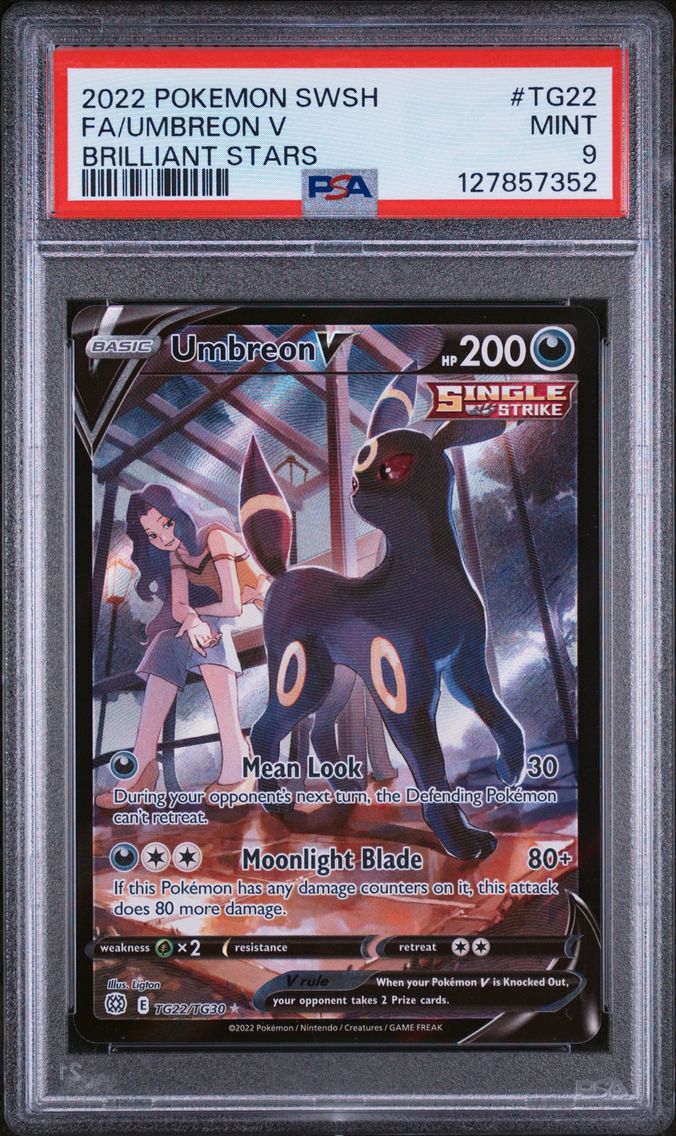 2022 #TG22 Full Art/Umbreon V PSA 9 Sword & Shield Brilliant Stars Pokemon