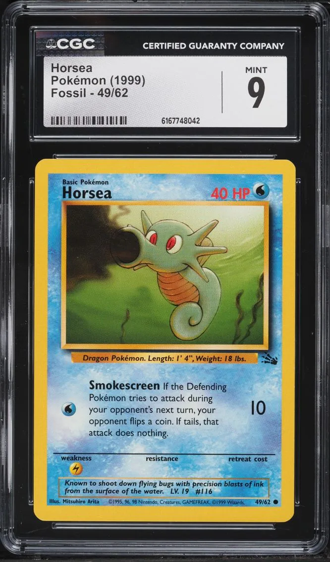 1999 #49 Horsea CGC 9 Pokemon Fossil