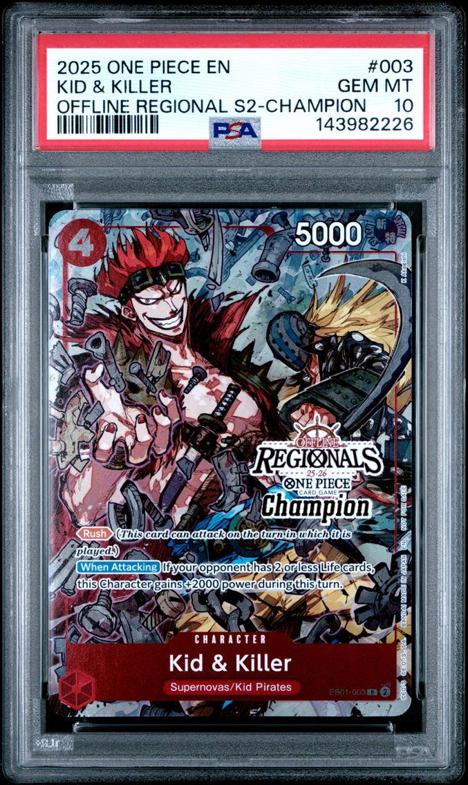 2025 #003 Kid & Killer PSA 10 One Piece Offline Regionals Pack 2025 Season 2