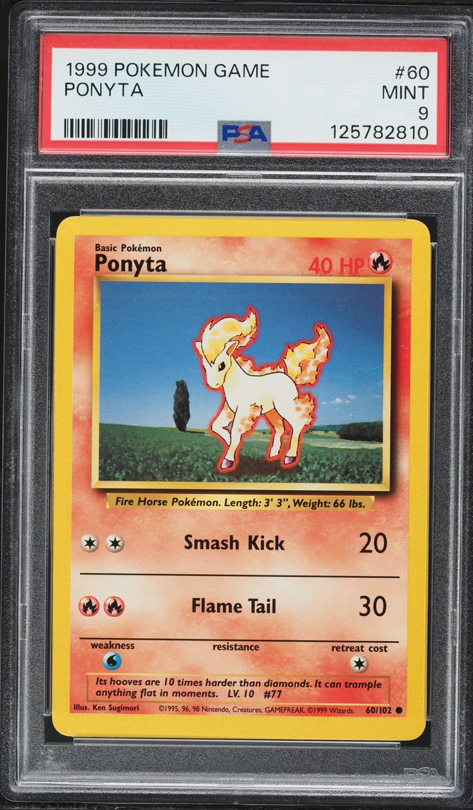 1999 #60 Ponyta PSA 9 Game Pokemon