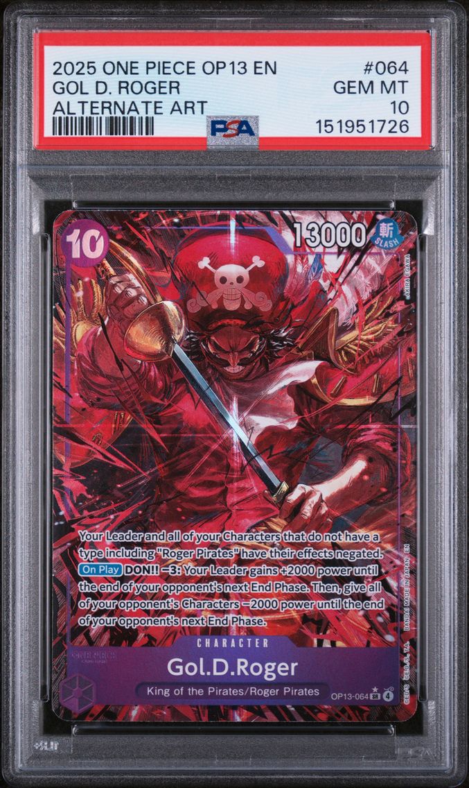 2025 #064 Gol D. Roger PSA 10 One Piece OP13-Carrying on His Will