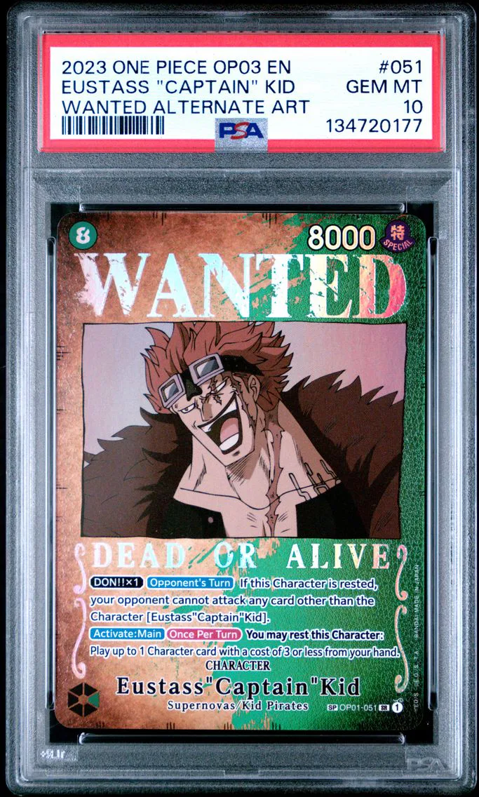 2023 #051 Eustass "Captain" Kid PSA 10 One Piece OP03-Pillars of Strength