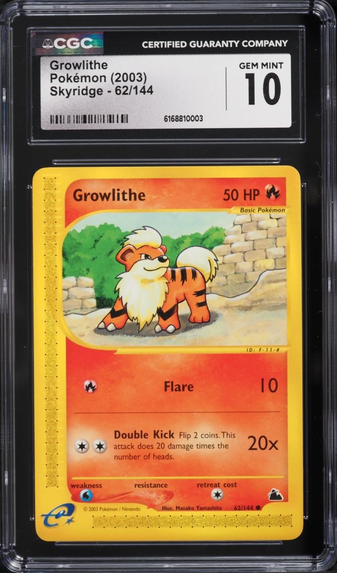 2003 Pokemon Skyridge Growlithe #62 CGC 10 GEM MINT