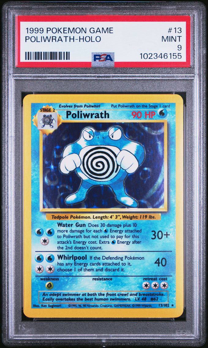 1999 #13 Poliwrath-Holo PSA 9 Game