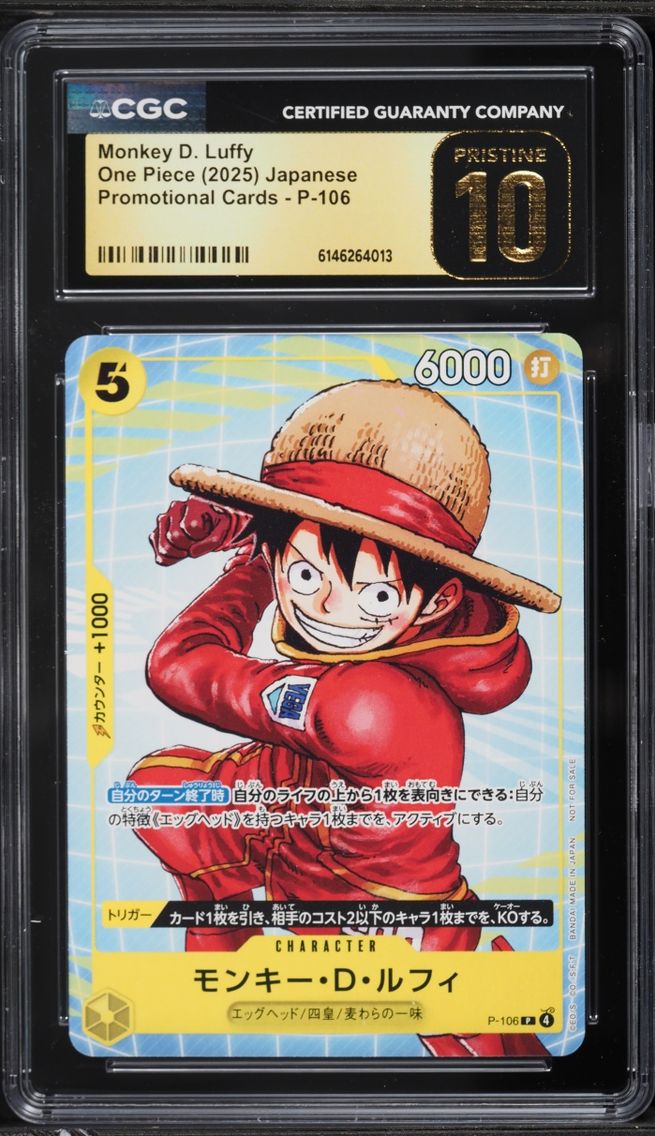 2025 One Piece Japanese Promo Monkey D. Luffy #P-106 CGC 10 PRISTINE