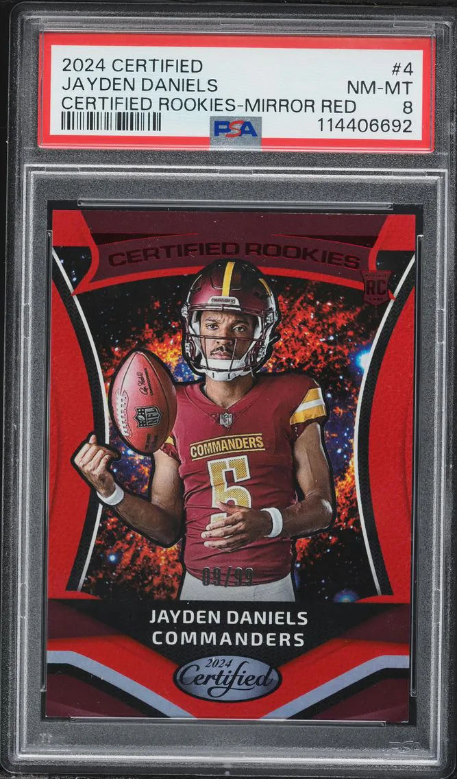2024 #4 Jayden Daniels PSA 8 Panini Certified Certified Rookies Football
