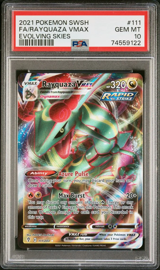 2021 #111 Full Art/Rayquaza Vmax PSA 10 Sword & Shield Evolving Skies