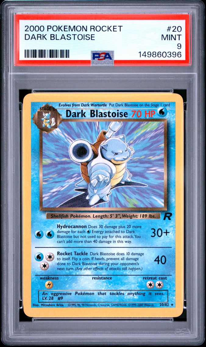 2000 #20 Dark Blastoise PSA 9 Rocket