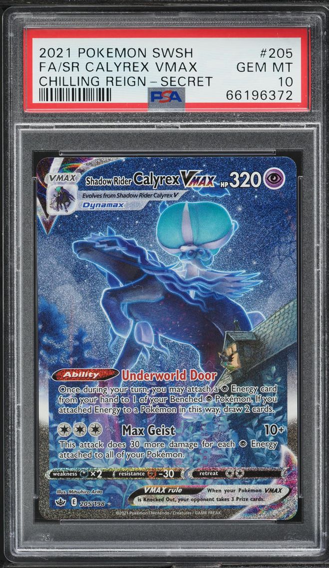 2021 Pokemon SWSH Chilling Reign Shadow Rider Calyrex VMAX #205 PSA 10 GEM MINT