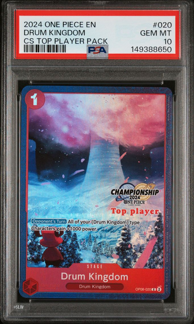2024 #020 Drum Kingdom PSA 10 One Piece Championship 2024 Top Player Pack